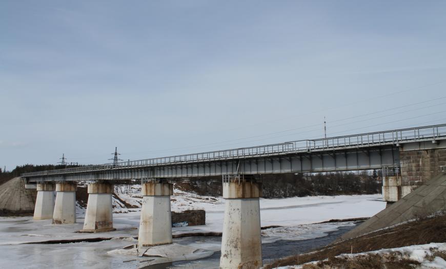 Мостовой переход через реку Луга